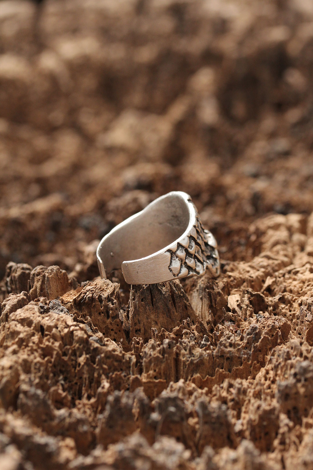 Kuru Kafa Desen Ayarlanabilir Yüzük - Görsel 2