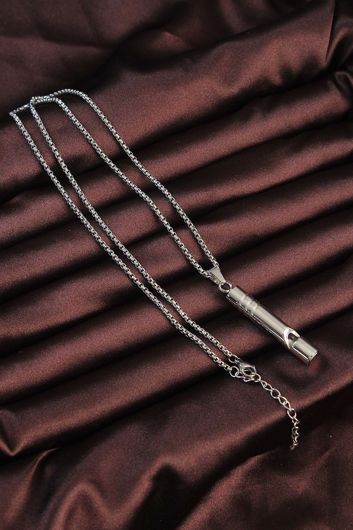 Acil Durum Düdüğü 316L Çelik Kararma Yapmaz Yüksek Desibel Kolye Unisex - Görsel 4