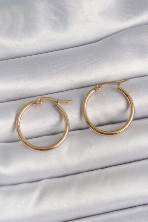 316 Çelik Gold Renk 22mm Kadın Halka Model Kadın Küpe