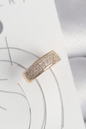 Pirinç Gold Renk Zirkon Taşlı Kadın Kıkırdak Küpe