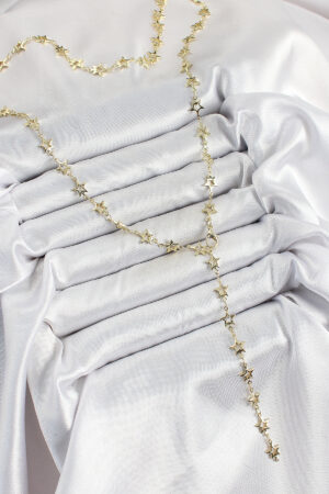 Pirinç Gold Renk Yıldızlı Kadın Y Kolye