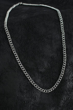 316L Çelik Klasik Oval Zincir Model Gümüş Renk Erkek Kolye