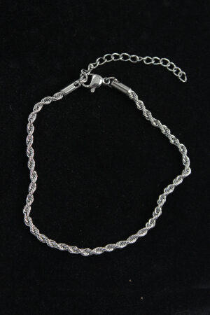 316L Çelik Burgu Model Gümüş Renk Erkek Bileklik