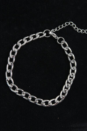 316L Çelik Kalın Klasik Model Gümüş Renk Erkek Bileklik