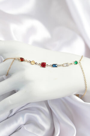 Pirinç Renkli Zirkon Taşlı Y Model Gold Renk Kadın Şahmeran