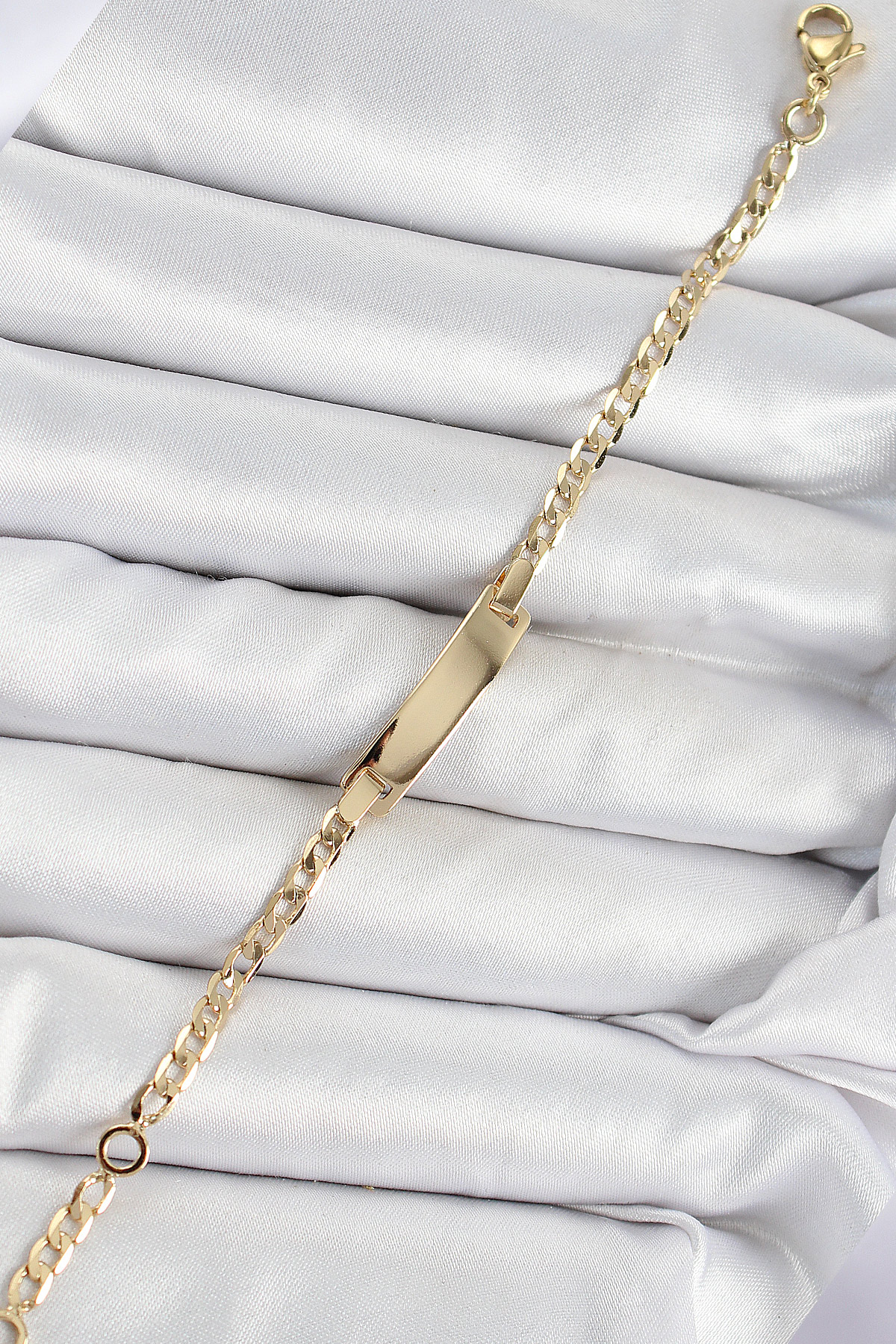 Pirinç Dikdörtgen Model Gold Renk Xuping Bebek Künyesi - Görsel 2