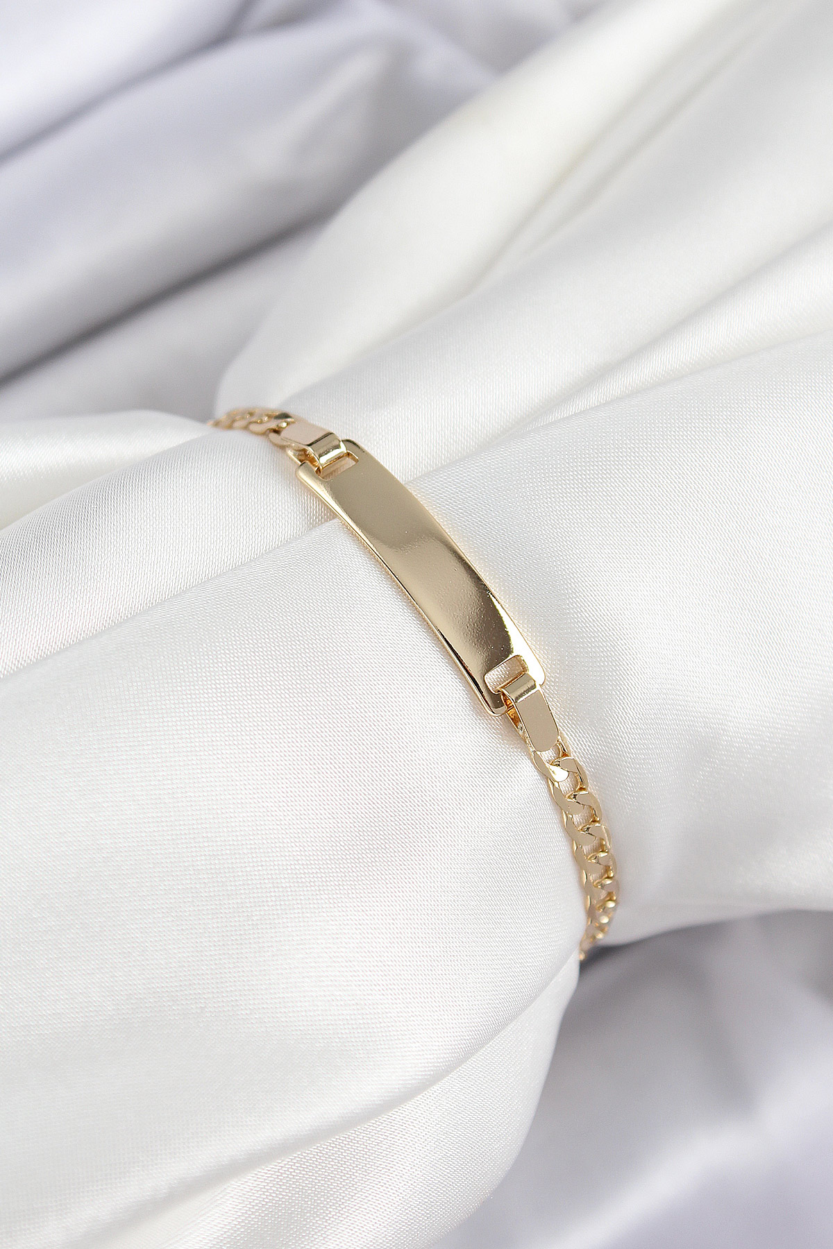 Pirinç Dikdörtgen Model Gold Renk Xuping Bebek Künyesi