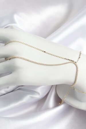 Pirinç Zirkon Taşlı Ezme Zincir Model Gold Renk Kadın Şahmeran