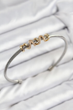 316L Çelik Zirkon Taşlı Model Gold Ve Gümüş Renk Kadın Bileklik