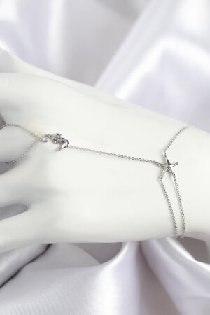 Pirinç Zirkon Taşlı Deniz Atı Ve Yıldız Model Gümüş Renk Şahmeran