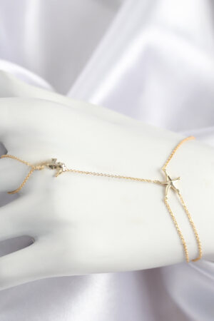 Pirinç Zirkon Taşlı Deniz Atı Ve Yıldız Model Gold Renk Şahmeran