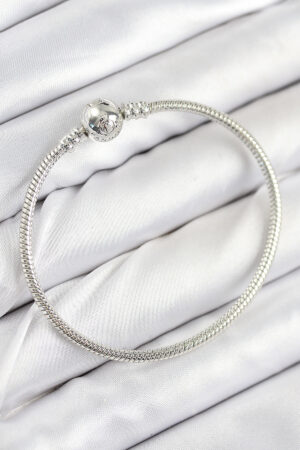 Pirinç Charm Topcuk Model Gümüş Renk Kadın Bileklik