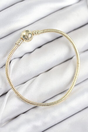 Pirinç Charm Topcuk Model Gold Renk Kadın Bileklik