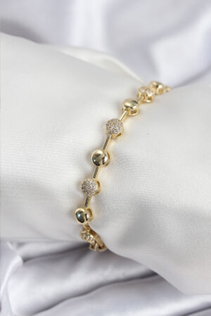 Pirinç VIP Seri Gold Renk Topçuk Model Kadın Bileklik