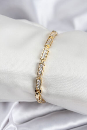 Pirinç VIP Seri Gold Renk Parçalı Model Kadın Bileklik