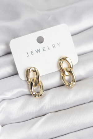 Pirinç Gold Renk Zincir Model Kadın Küpe