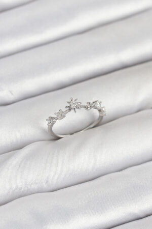 Pirinç Gümüş Renk Manifest Kadın Yüzük