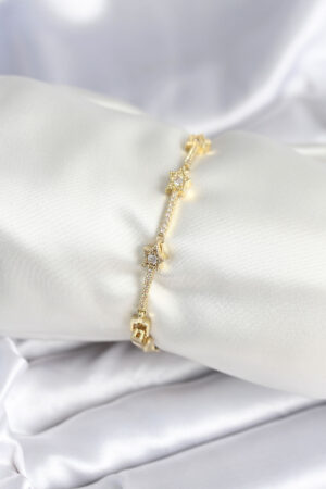 Pirinç Gold Renk Halley Yıldız Model Kadın Bileklik