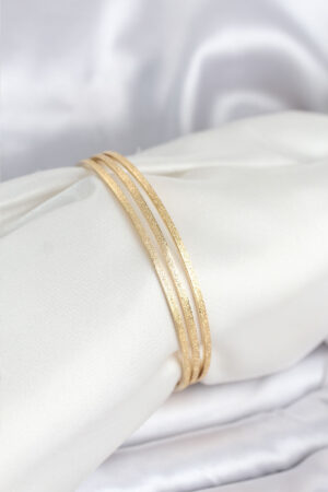 316L Çelik Gold Renk Simli Model Ajda 65 mm Kadın Bileklik