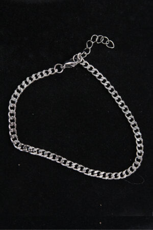 316L Çelik İnce Klasik Model Gümüş Renk Erkek Bileklik