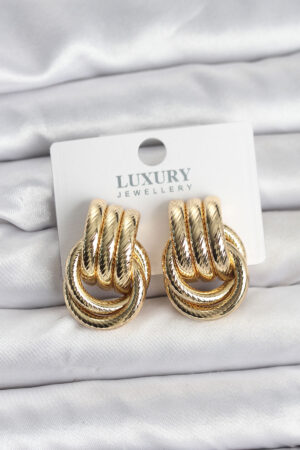 Gold Renk Halka Modelli Pirinç Kadın Küpe