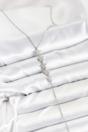 316L Çelik Zincir Gümüş Renk Yıldız Model Y Kolye