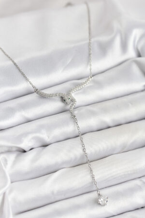 316L Çelik Zincir Gümüş Renk Yılan Model Y Kolye