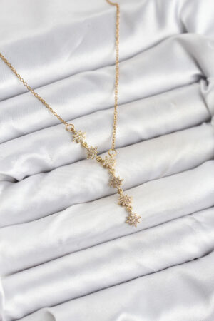 316L Çelik Zincir Gold Renk Kutup Yıldızı Model Kadın Kolye