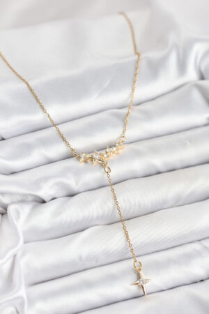 316L Çelik Zincir Gold Renk Yıldız Model Y Kadın Kolye