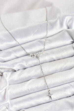 316L Çelik Zincir Gümüş Renk Yıldız Model Y Kadın Kolye