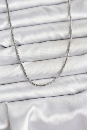 316L Çelik Zincir Gümüş Renk 60 cm Yılan Zincir Kadın Kolye