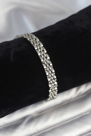 316L Çelik 7 mm Kalınlıkta Gümüş Renkli Erkek Bileklik