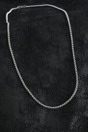 316L Çelik Örme Zincir Model Gümüş Renk Erkek Kolye