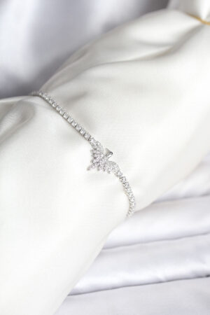 Anka Kuşu Model Zirkon Taşlı Gümüş Renk Pirinç Su Yolu Kadın Bileklik