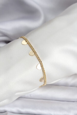 14K Gold Renk Kaplama Kalpli Model CM Kadın Bileklik