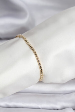 14K Gold Renk Kaplama Zincirli Model CM Kadın Bileklik