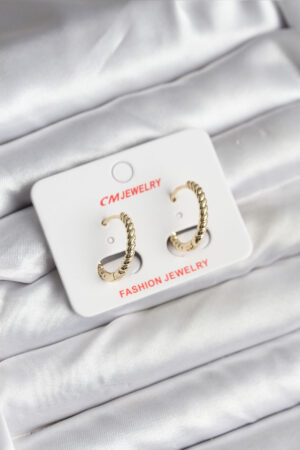 14K Gold Renk Kaplama Burgu Halka CM Kadın Küpe