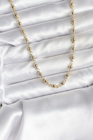 14K Gold Renk Kaplama Topçuklu Zincir Model CM Kadın Kolye