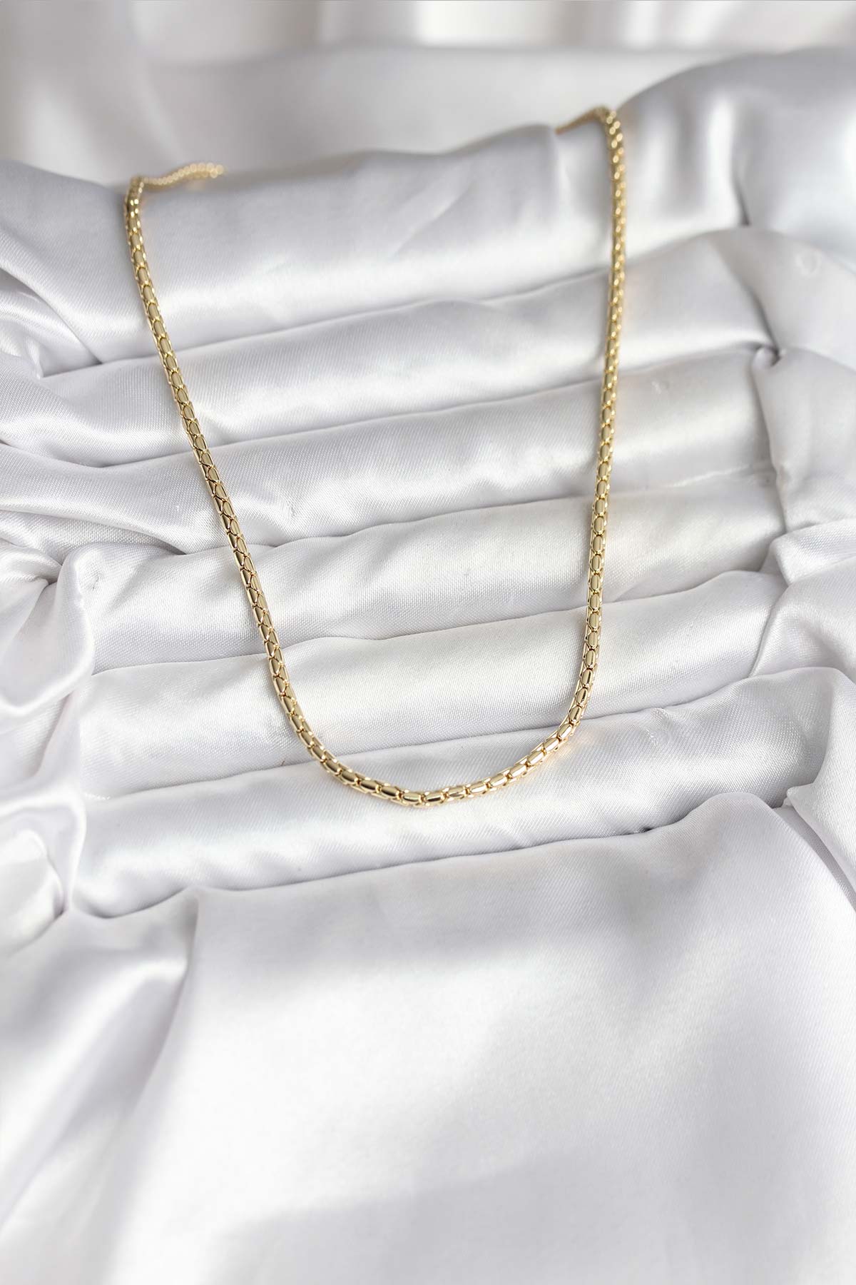 14K Gold Renk Kaplama Zincir Model CM Kadın Kolye - Görsel 2