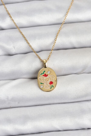 316L Çelik Zincir Gold Renk Fil Figürlü Kadın Kolye