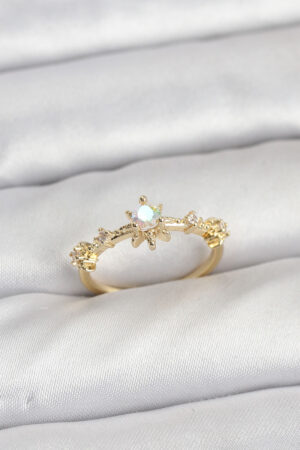 Gold Renk Pirinç Yıldız Model Kadın Yüzük