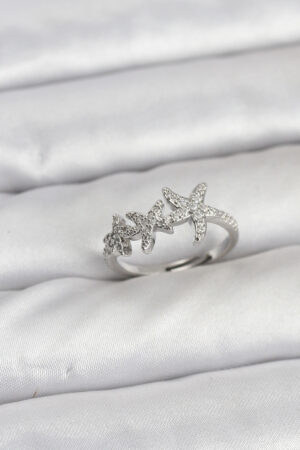 Pirinç Yıldız Model Gümüş Renk Kadın Yüzük