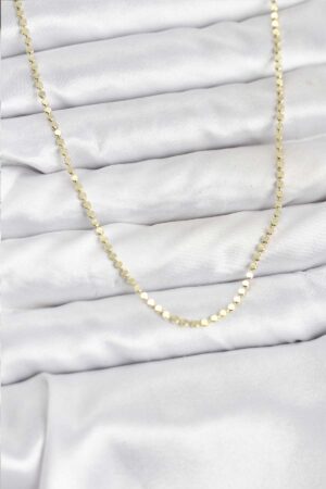 316L Çelik Gold Renk İnce Ezme Zincir Kadın Kolye