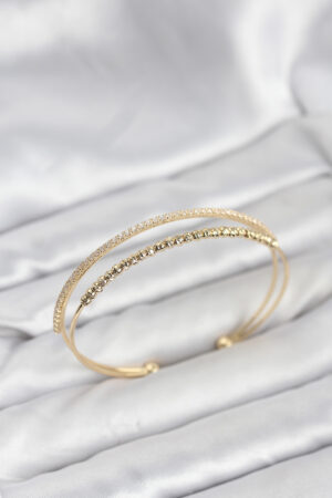 Dorika Model Pirinç Gold Renk Kadın Bileklik