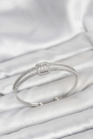 Pirinç Gümüş Renk Baget Model Kadın Bileklik