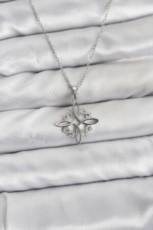 316L Çelik Zincir Gümüş Renk Sonsuzluk Model Zirkon Taşlı Kadın Kolye