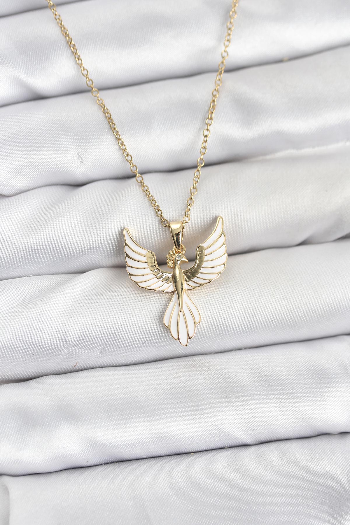 316L Çelik Zincir Gold Renk Anka Kuşu Model Kadın Kolye