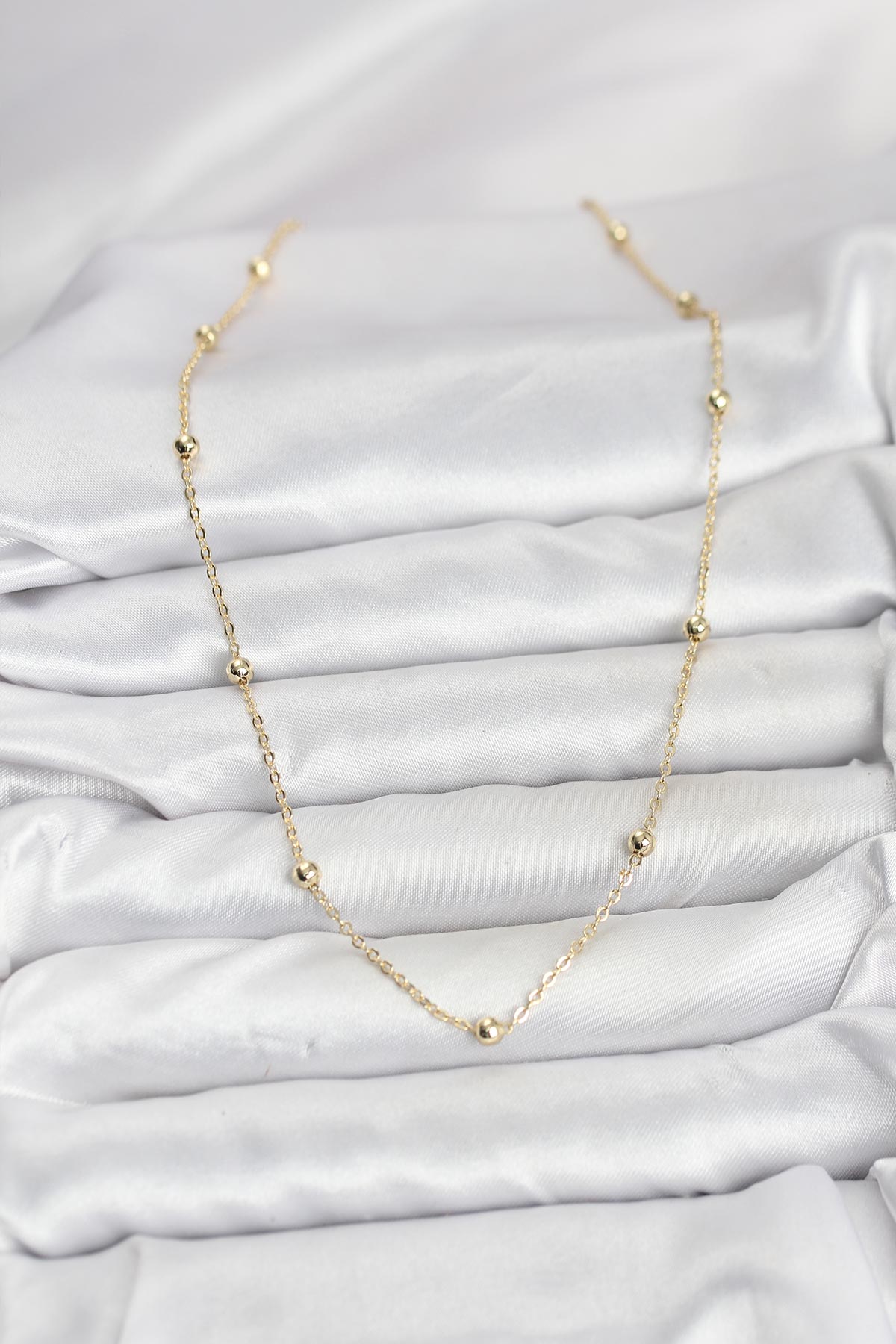 CM Gold Renk Top Zincirli Kadın Kolye - Görsel 2