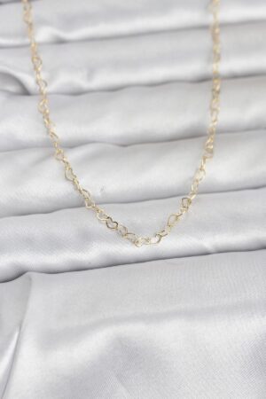 CM 14K Gold Renk Kalp Zincirli 60 cm Kadın Kolye