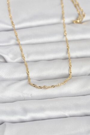 CM 14K Gold Renk Burgu Zincirli 60 cm Kadın Kolye